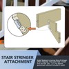 MOZCORN 4Pcs Adjustable Stair Stringer Connector, Concealed Deck Staircase Stringer