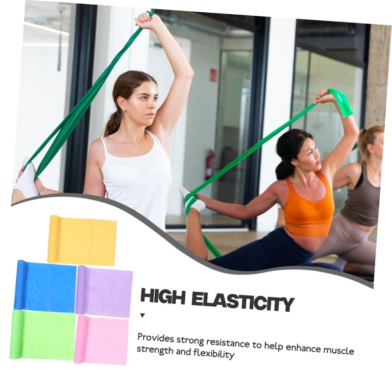 Sosoport 5 Pack Flat Yoga Resistance Bands Exercise Bands Handles