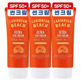 EZHause 이지하우스 캐리비안비치 울트라 선크림 자외선차단제 60ml 3개 SPF50+ PA+++ / 혼합자차 640396 Easyhouse Caribbean Beach Ultra Sunscreen 60ml 3pcs SPF50+ PA+++