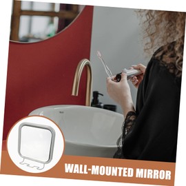 Beatifufu Hook Vanity Mirror Bathroom Shower Mirror Razor Holder for Shower Fogless Bathroom Mirror Portable Bath Shower Shaving Mirror Hanging Mirror Glass with Suction Cup Man