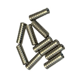 Magnum Ripped Brass Lure Bodies & Solid Smooth Beads & Hex Beads Style #85 Inline Spinners,Rooster Tails,Carolina Rigs & Texas Rigs 10PK (Brass & Nickel Finish) (BR Body 10pk Ribbed Mag 85 NI)