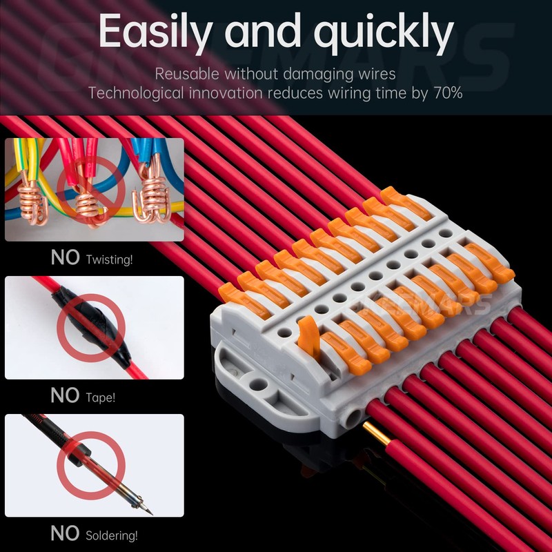 GKEEMARS 4Pcs Lever Wire Connectors, Wire Splicing 10 Conductor Connectors