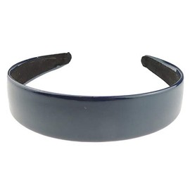 Girls Ladies Small Head Patent Leather Look Shiny Party Birthday Christmas Evening Headband Alice Band Alice Band Hair Hairband Accessories (Navy)