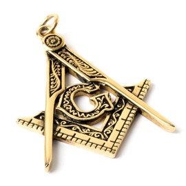 THE MASONIC COLLECTION Women's Antique Gold G Symbol Pendant - Square and Compass - Comes in Velvet Pouch - A Useful Gift Accessory for Masons, Not a Gemstone, Stone Metal, No Gemstone