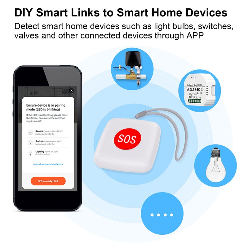 Smart Emergency Button Wireless Caregiver Pager Smart Call System Multi