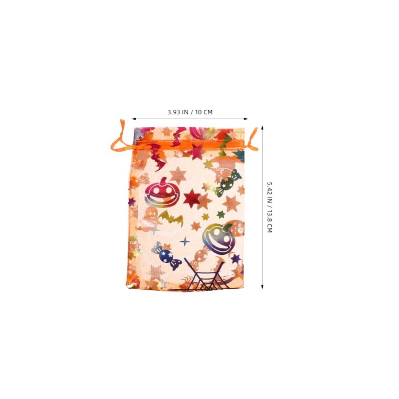 Artibetter 60 Bolsas de Organza Halloween con Cordón