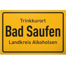 DankeDir! Trinkkurort Bad Saufen Sign 30 x 20 cm Photo Booth Party Gift Requiste Alcohol JGA Funny Saying Birthday Gift Idea Birthday Decoration Party Decoration
