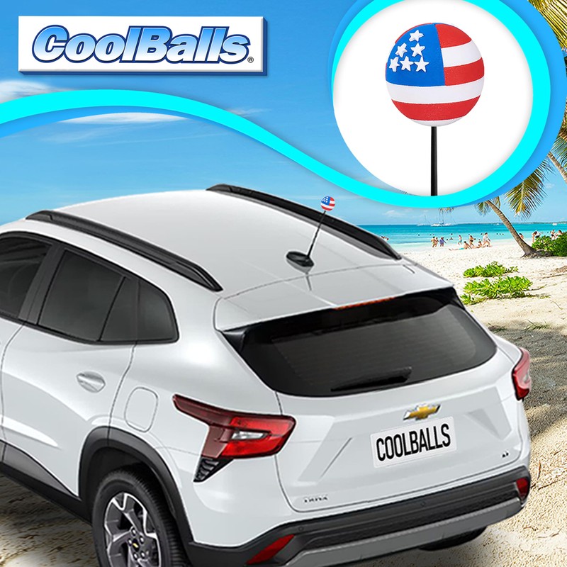 CoolBalls Original USA American Flag (2-Sided) Car, Truck, SUV, Antenna