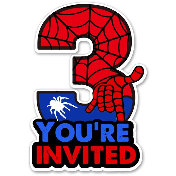 Cute Superhero 3rd Birthday Party Invitations Glitter Super Hero 3