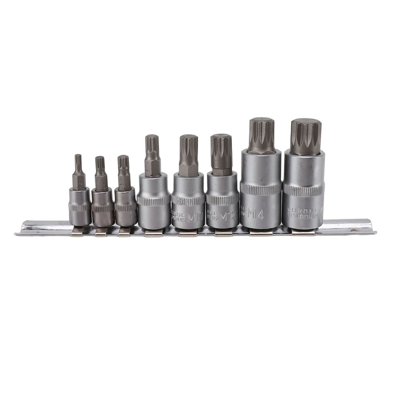8PCS Hex Bit Set 1/2in 1/4in 3/8in Iron Hex Heads
