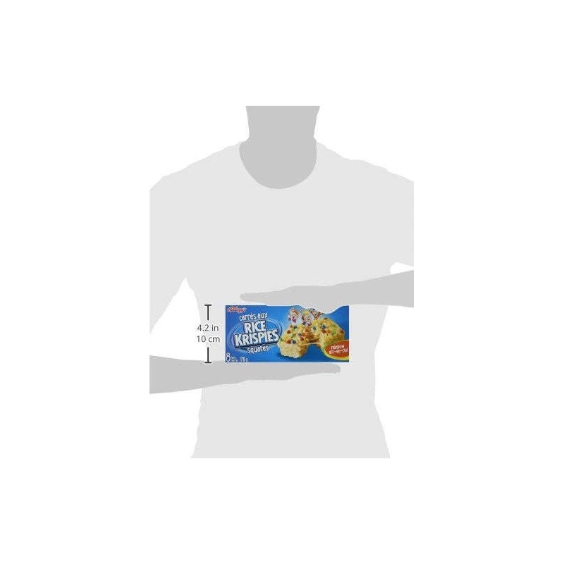 Kellogg's Rice Krispies Square Bars, 8ct, Rainbow Cereal Bars 176g/6.2oz.,