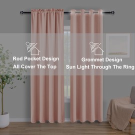 Hiasan Thermal Insulated Blackout Curtains 54 Inches Long, Rod Pocket Sun Blocking Room Darkening Curtains 2 Panels for Living Room, 42 Inches Wide, Rouge