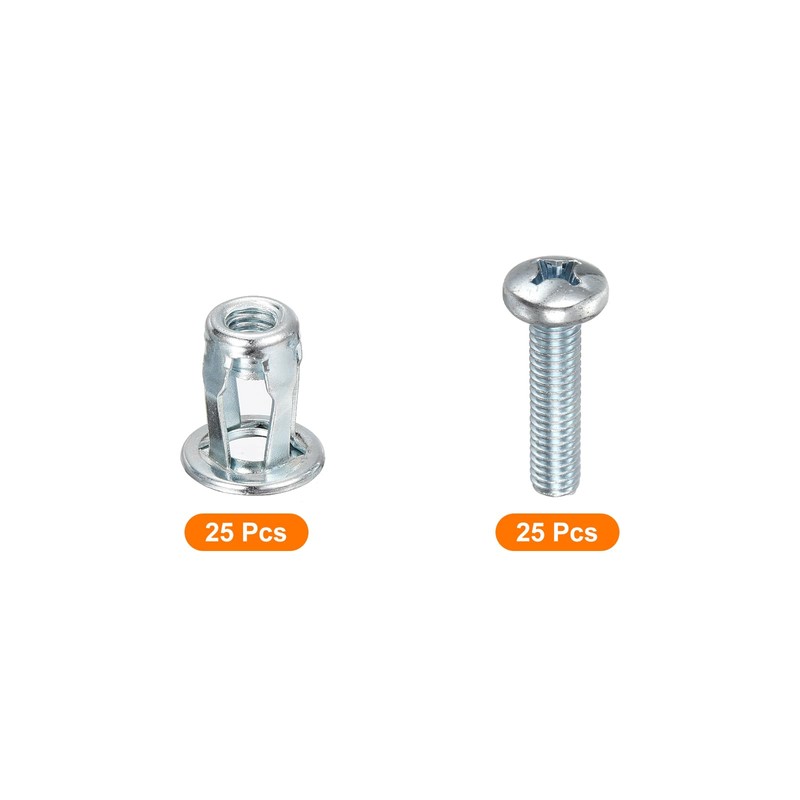 sourcing map 50Pcs Multi-Grip Rivet Jack Nut, M6-1.0x18.2 Carbon Steel