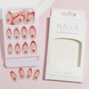 24Pcs Valentines Press on Nails Medium French Tip Fake Nails