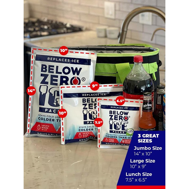 Below Zero Large Reusable Ice Packs for Coolers – Long