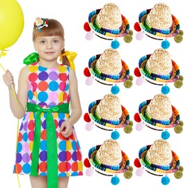Sonarun 8 Pcs Mini Sombrero Hair Clips Mexican Cinco De Mayo Hairpins Mexican Festival Hair Clips Headbands for Cinco de Mayo Luau Party Supplies Mexican Decor