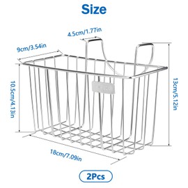 Zoyiancy Pack of 2 Sponge Holder Sink for Kitchens, Stainless Steel Organiser in Double Sink, Hanging Sponge Container for Brush, Soap (Silver)