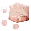 Luxury Princess 3 Side Openings Post Bed Curtain Canopy Netting