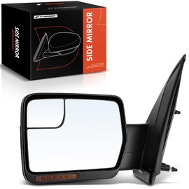 A-Premium Driver Side Power Door Mirror - Compatible with Ford F-150 2011-2014 - Heated Manual Folding Chrome Outside Rear View Mirror w/Turn Signal Blind Spot Detection - Replace# BL3Z17683GAPFM