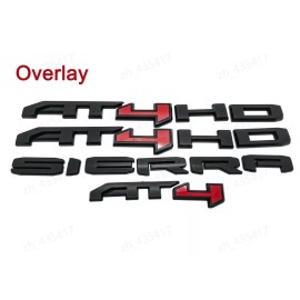 GMC NEW Black Red Sierra AT4 Overlay Emblem Fit 2019-24 GMC Sierra 1500 2500 3500 HD
