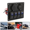 4 Gang Rocker Switch Panel LED Waterproof Dual USB Charging