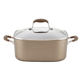 Anolon Advanced Hard Anodized Nonstick Casserole Dish/Casserole Pan with Lid - 7 Quart, Bronze Brown