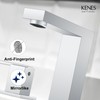 KENES Polished Chrome Widespread Bathroom Faucet 2 Handle Bathroom Sink