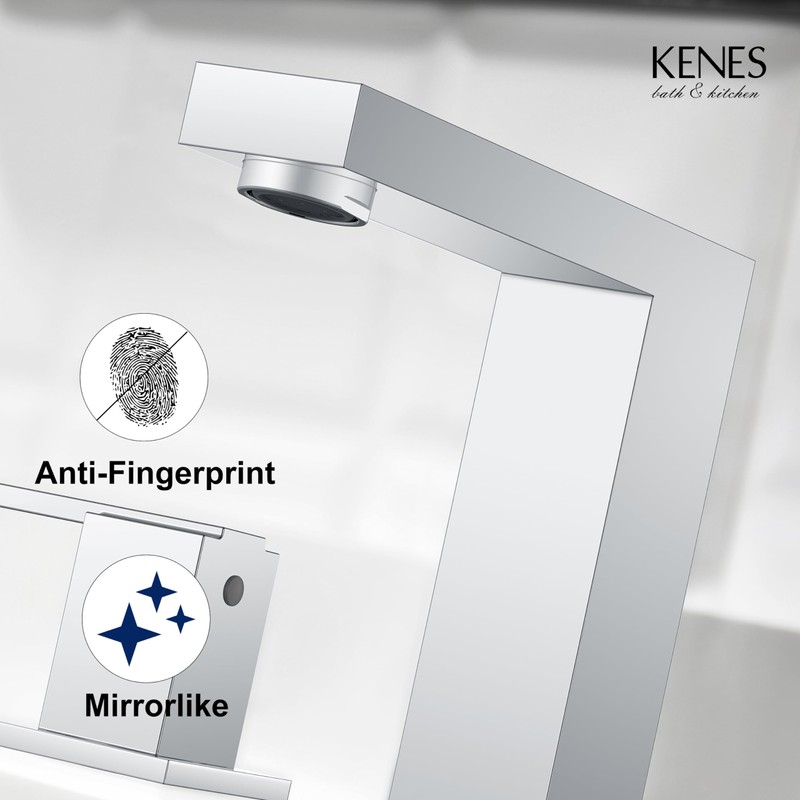KENES Polished Chrome Widespread Bathroom Faucet 2 Handle Bathroom Sink