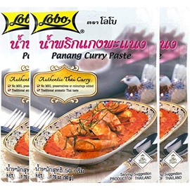 Lobo Panang Curry Paste - No MSG, No Preservatives, No Artificial Colors (Pack of 3)