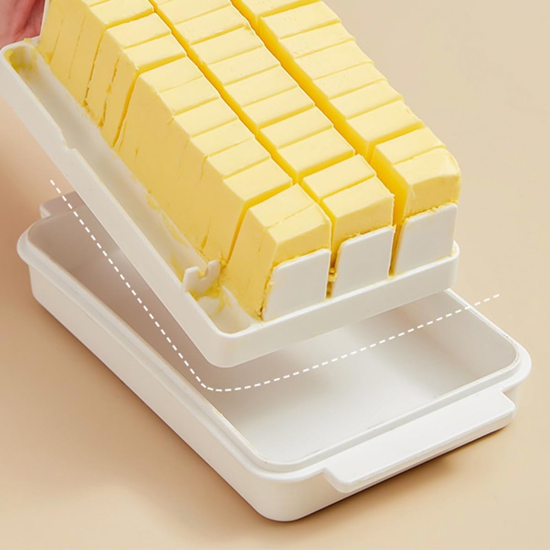 Sarini Butter Cu tting Storage Box,Sealed Rectangular Crisper with Uniform