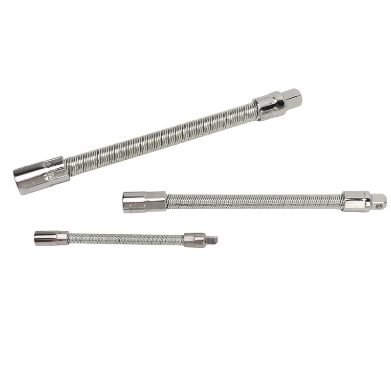 3PCS Flexible Extension Rods Wrench Socket Universal Connecting Rod for