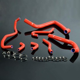 PIT66 Silicone Radiator Hose Kit,Compatible with 1991-1994 Acura Integra DB6 DB8 DC2 B18C B18C1 Red with Clamps