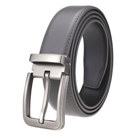 KASSAI Men's 1-Pin Genuine Leather Belt, 1.3 inches (3.2 cm), Width (Choose from Sizes) 45.7 inches (116 cm), 49.6 inches (126 cm), Length Adjustable, Inspected in Japan, gray