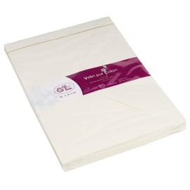 Lalo 20900L - Pack of 20 Lined Envelopes, 16.2 x 22.9 cm, 125 g, Vellum Paper, 1 Pack, Cream