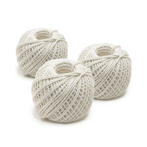 Pack of 3 Cotton Twine String Balls White Art and Craft Multi Purpose Gardening Twin Garden String Ball Size 50m