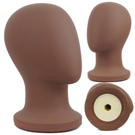 Ruilong Professional Plastic Mannequin Head Wig Stand, Durable Model and Display for Hair Wigs, Hats, Headphone Headwear Stand -for Home, Salon (Brown)