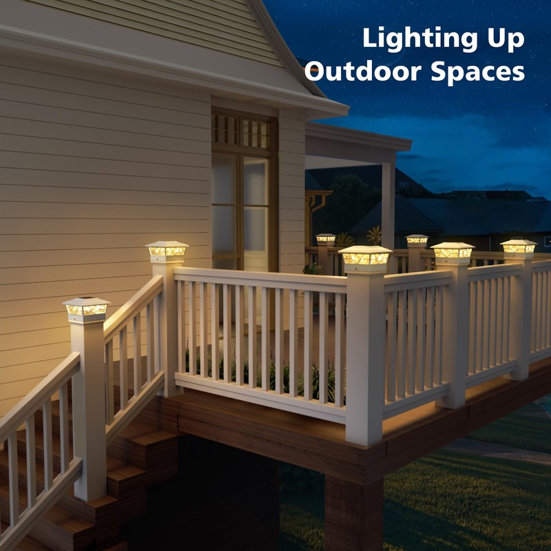 NIORSUN Solar Post Lights Outdoor 6 Pack, 2 Modes LED,