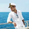 DEARMAMY Yacht Sailor Hat:Captain Hat Funny Adjustable White Sailor Cap