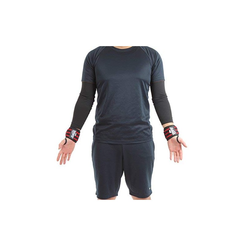 Schiek Wrist Wrap, 24 Inches, Free Weight Training Use, red