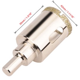 1-11/16"(42mm) Diamond Hole Saw, Glass Hole Saw with Guiding Drill Bit for Glass Ceramic Marble Porcelain Tile Granite Quartz Gemstone