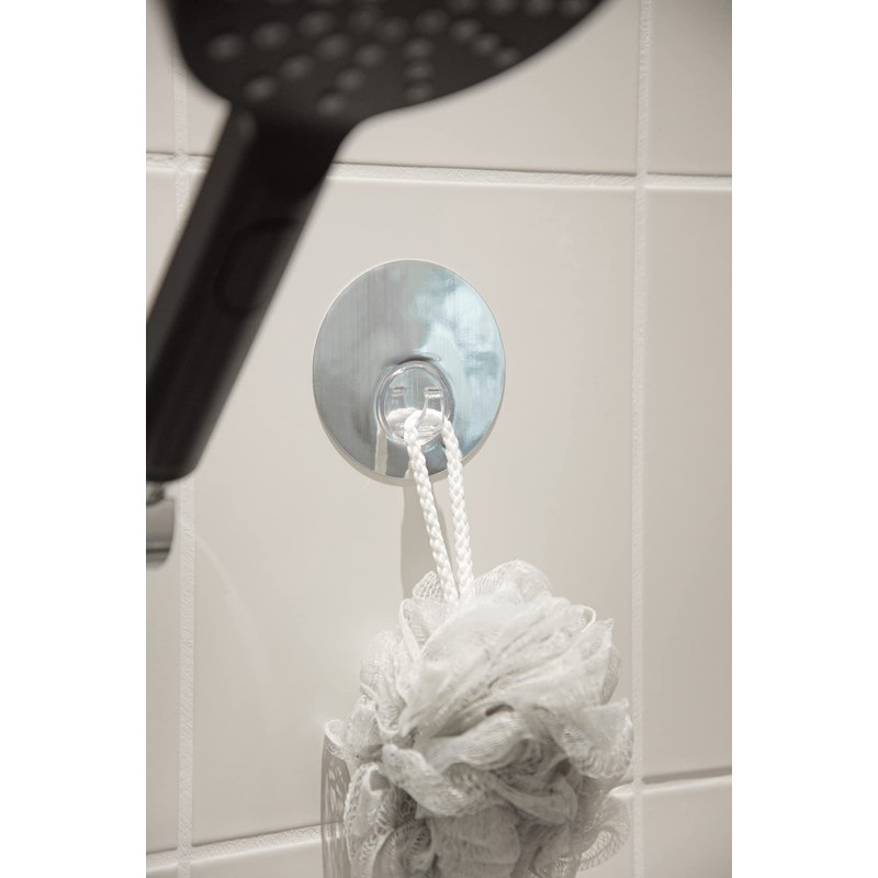 Wenko Uno Static-Loc Wall Hook, PET/Polycarbonate Stainless Steel Silver