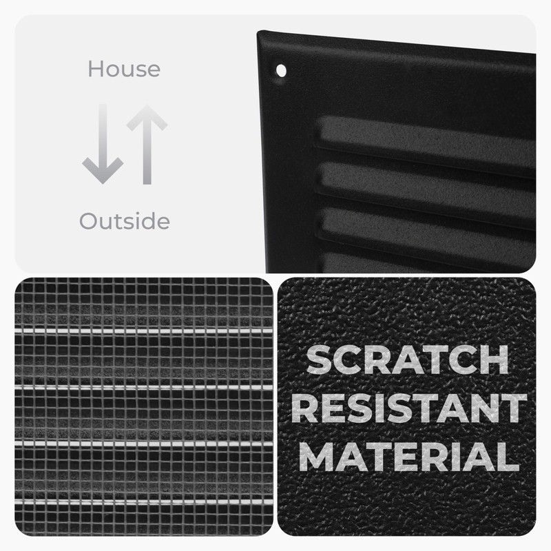 HVAC OV 6 x 6 Inch (Opening Size) Black Galvanized