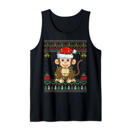 Funny Monkey Animal Lover Matching Ugly Monkey Christmas Tank Top
