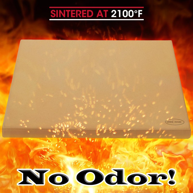 Unicook Extra Large Pizza Stone 18 Inch, Square Baking Stone