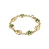 Gold Plated Claddagh and 7 Shamrock Bracelet-Made in Ireland