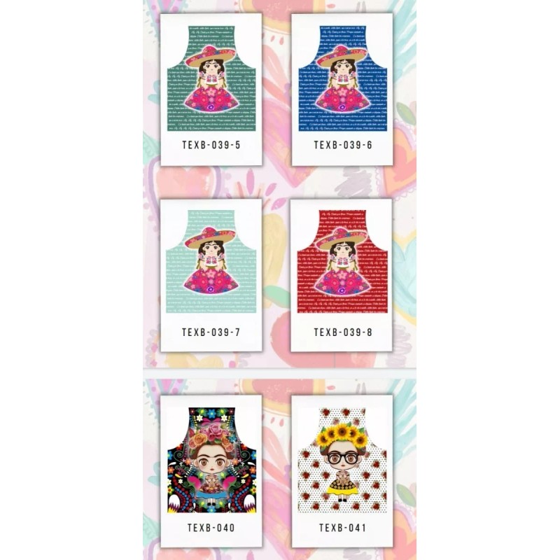 Texben 4 Mandiles Para Cocina Sublimados Frida Calo