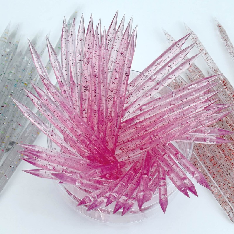 50 Pcs Crystal Cuticle Sticks, Double Heads Cuticle Pushers Sticks