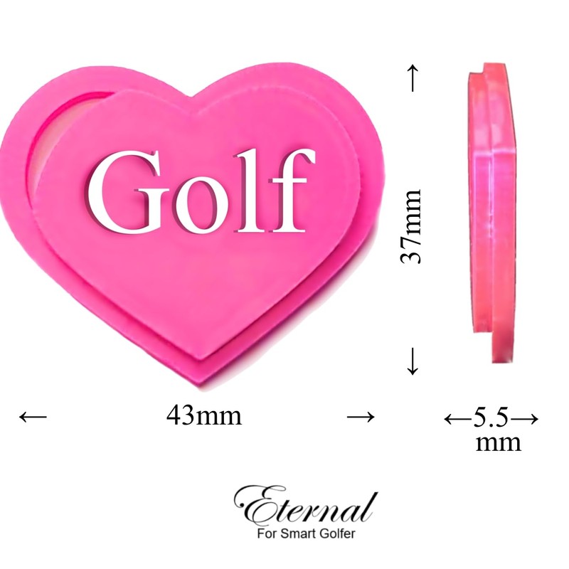 (2025 Model) Heart Shaped Golf Marker, Cute, Green, Highly Visible,