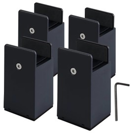 Thatyro 4 Inch Bed Risers with Adjustable Screw Clamp Heavy Duty Furniture Risers Set of 4 Furniture Leg Extenders for Bed Table Chair Sofa (100mm, Black)