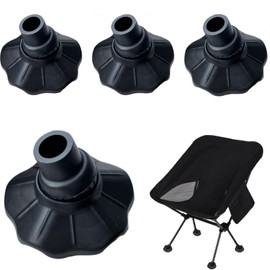 Outdoor Chair Leg Caps, 0.6 inches (16 mm), Set of 4, Chair Leg Covers, Chair Leg Protectors, Anti-Slip, TPU Material, Camping Chair Legs, Rotating, Abrasion Resistant, Easy Installation, Sinking